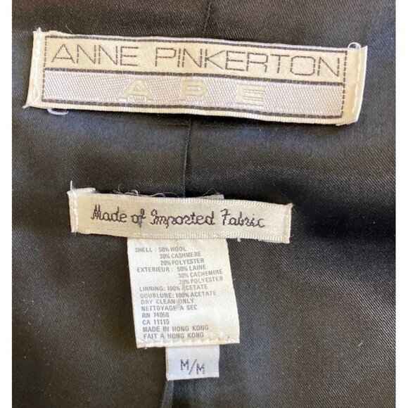 Anne Pinkerton Womens Medium Brown Wool Cashmere Blazer Jacket With Satin Lining - Picture 4 of 9